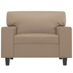 vidaXL Canapea de o persoană, cappuccino, 60 cm, piele ecologică vidaXL Canapea de o persoană, cappuccino, 60 cm, piele ecologică