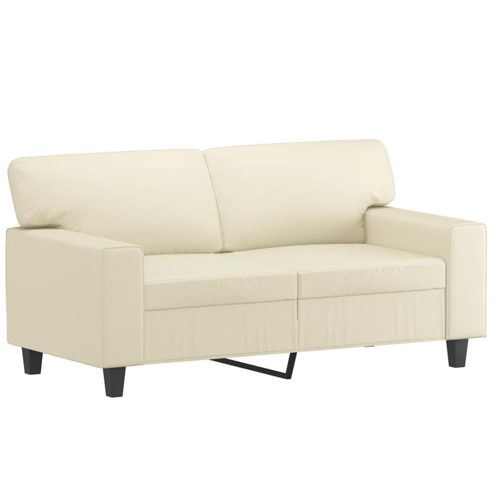 vidaXL Canapea cu 2 locuri, crem, 120 cm, piele ecologică