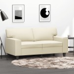 vidaXL Canapea cu 2 locuri, crem, 120 cm, piele ecologică vidaXL Canapea cu 2 locuri, crem, 120 cm, piele ecologică