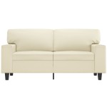 vidaXL Canapea cu 2 locuri, crem, 120 cm, piele ecologică vidaXL Canapea cu 2 locuri, crem, 120 cm, piele ecologică