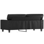 vidaXL Canapea cu 2 locuri, negru, 140 cm, piele ecologică