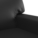 vidaXL Canapea cu 2 locuri, negru, 140 cm, piele ecologică