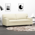 vidaXL Canapea cu 2 locuri, crem, 140 cm, piele ecologică vidaXL Canapea cu 2 locuri, crem, 140 cm, piele ecologică