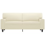 vidaXL Canapea cu 2 locuri, crem, 140 cm, piele ecologică vidaXL Canapea cu 2 locuri, crem, 140 cm, piele ecologică