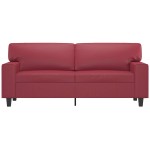 vidaXL Canapea cu 2 locuri, roșu vin, 140 cm, piele ecologică