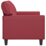 vidaXL Canapea cu 2 locuri, roșu vin, 140 cm, piele ecologică