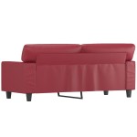 vidaXL Canapea cu 2 locuri, roșu vin, 140 cm, piele ecologică