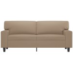 vidaXL Canapea cu 2 locuri, cappuccino, 140 cm, piele ecologică