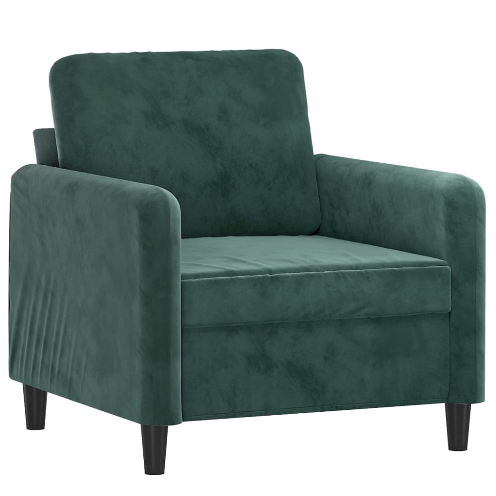 vidaXL Fotoliu canapea, verde închis, 60 cm, catifea