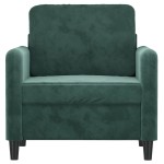 vidaXL Fotoliu canapea, verde închis, 60 cm, catifea