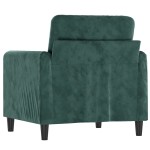 vidaXL Fotoliu canapea, verde închis, 60 cm, catifea