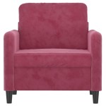 vidaXL Canapea de o persoană, roșu vin, 60 cm, catifea vidaXL Canapea de o persoană, roșu vin, 60 cm, catifea
