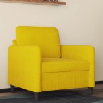 vidaXL Canapea de o persoană, galben, 60 cm, catifea vidaXL Canapea de o persoană, galben, 60 cm, catifea