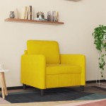vidaXL Canapea de o persoană, galben, 60 cm, catifea vidaXL Canapea de o persoană, galben, 60 cm, catifea