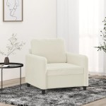 vidaXL Canapea de o persoană, crem, 60 cm, catifea vidaXL Canapea de o persoană, crem, 60 cm, catifea