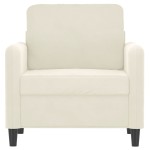 vidaXL Canapea de o persoană, crem, 60 cm, catifea vidaXL Canapea de o persoană, crem, 60 cm, catifea