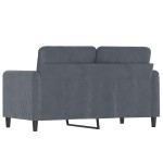 vidaXL Canapea cu 2 locuri, gri închis, 120 cm, catifea vidaXL Canapea cu 2 locuri, gri închis, 120 cm, catifea