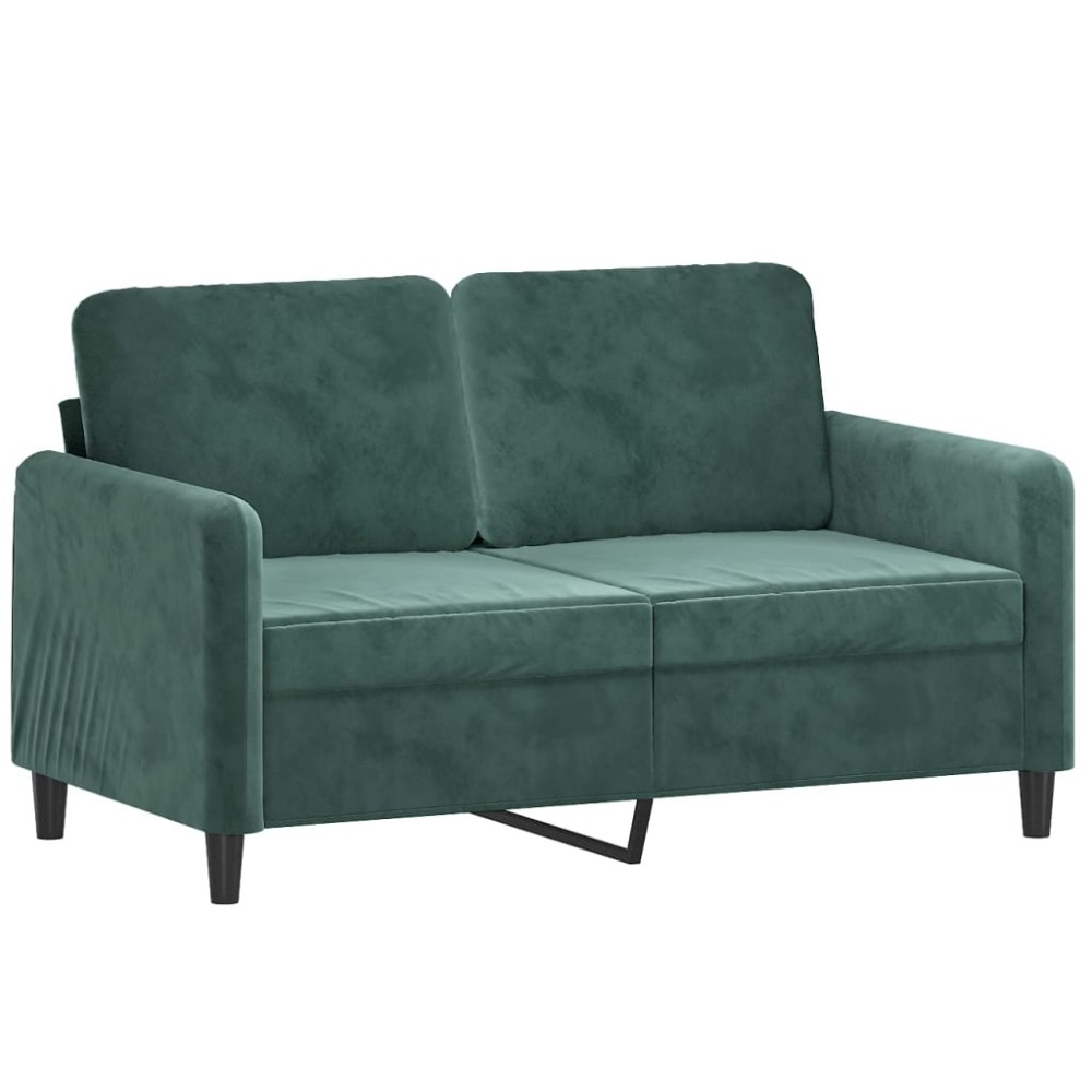 vidaXL Canapea cu 2 locuri, verde închis, 120 cm, catifea