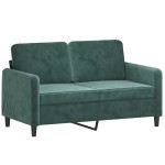 vidaXL Canapea cu 2 locuri, verde închis, 120 cm, catifea