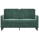 vidaXL Canapea cu 2 locuri, verde închis, 120 cm, catifea