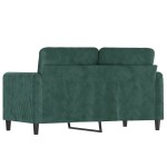 vidaXL Canapea cu 2 locuri, verde închis, 120 cm, catifea