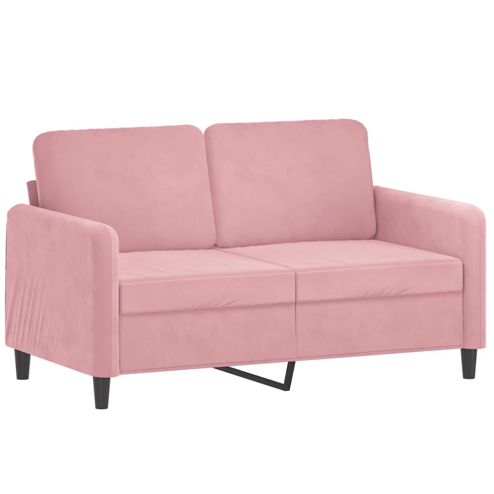 vidaXL Canapea cu 2 locuri, roz, 120 cm, catifea