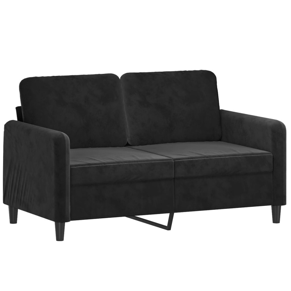 vidaXL Canapea cu 2 locuri, negru, 120 cm, catifea