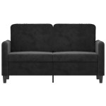 vidaXL Canapea cu 2 locuri, negru, 120 cm, catifea