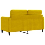 vidaXL Canapea cu 2 locuri, galben, 120 cm, catifea