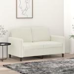 vidaXL Canapea cu 2 locuri, crem, 120 cm, catifea vidaXL Canapea cu 2 locuri, crem, 120 cm, catifea