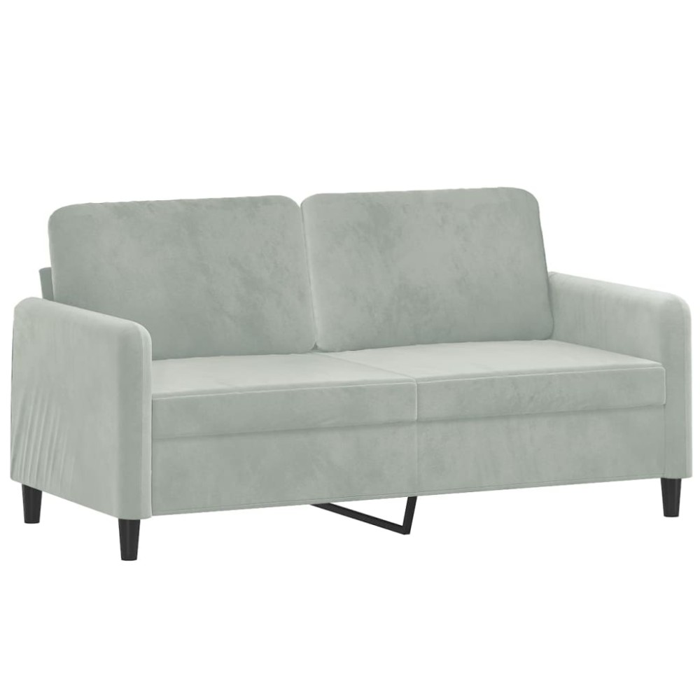 vidaXL Canapea cu 2 locuri, gri deschis, 140 cm, catifea