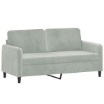 vidaXL Canapea cu 2 locuri, gri deschis, 140 cm, catifea vidaXL Canapea cu 2 locuri, gri deschis, 140 cm, catifea