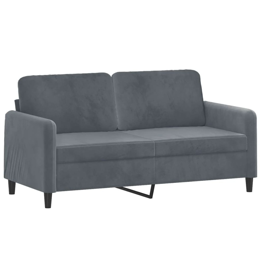 vidaXL Canapea cu 2 locuri, gri închis, 140 cm, catifea