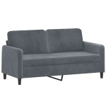 vidaXL Canapea cu 2 locuri, gri închis, 140 cm, catifea