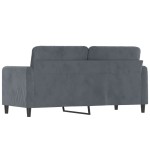 vidaXL Canapea cu 2 locuri, gri închis, 140 cm, catifea