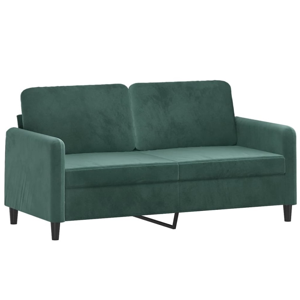 vidaXL Canapea cu 2 locuri, verde închis, 140 cm, catifea