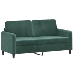 vidaXL Canapea cu 2 locuri, verde închis, 140 cm, catifea