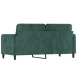 vidaXL Canapea cu 2 locuri, verde închis, 140 cm, catifea