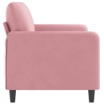 vidaXL Canapea cu 2 locuri, roz, 140 cm, catifea