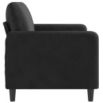 vidaXL Canapea cu 2 locuri, negru, 140 cm, catifea