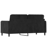 vidaXL Canapea cu 2 locuri, negru, 140 cm, catifea