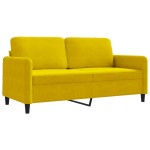 vidaXL Canapea cu 2 locuri, galben, 140 cm, catifea