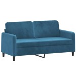 vidaXL Canapea cu 2 locuri, albastru, 140 cm, catifea vidaXL Canapea cu 2 locuri, albastru, 140 cm, catifea
