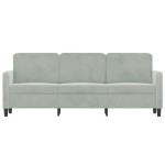 vidaXL Canapea cu 3 locuri, gri deschis, material 180CM catifea vidaXL Canapea cu 3 locuri, gri deschis, material 180CM catifea