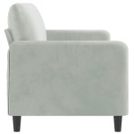 vidaXL Canapea cu 3 locuri, gri deschis, material 180CM catifea vidaXL Canapea cu 3 locuri, gri deschis, material 180CM catifea