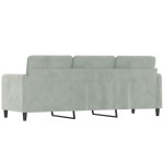 vidaXL Canapea cu 3 locuri, gri deschis, material 180CM catifea vidaXL Canapea cu 3 locuri, gri deschis, material 180CM catifea