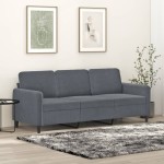 vidaXL Canapea cu 3 locuri, gri închis, 180 cm, material catifea vidaXL Canapea cu 3 locuri, gri închis, 180 cm, material catifea