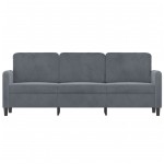vidaXL Canapea cu 3 locuri, gri închis, 180 cm, material catifea vidaXL Canapea cu 3 locuri, gri închis, 180 cm, material catifea