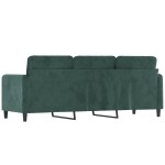 vidaXL Canapea cu 3 locuri, verde închis, 180 cm, catifea