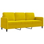 vidaXL Canapea cu 3 locuri, galben, 180 cm, catifea vidaXL Canapea cu 3 locuri, galben, 180 cm, catifea